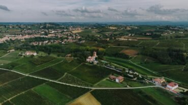 green fields on plains in countryside