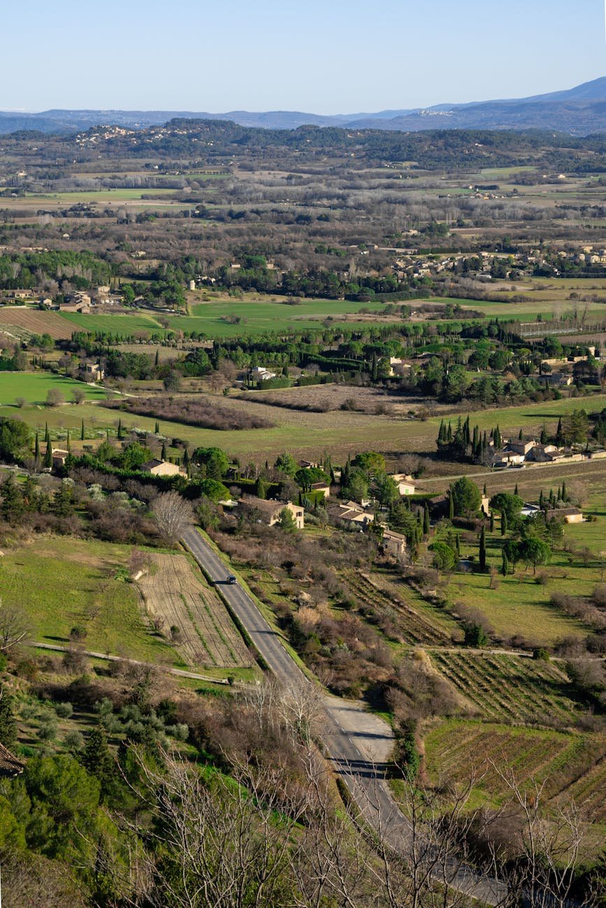 scenic landscape view in gordes provence france