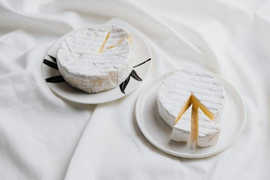 cheese slices on plates